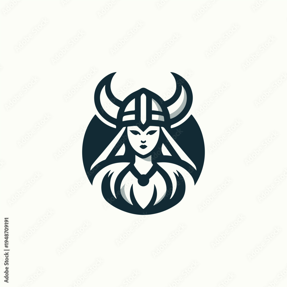 Fototapeta premium Viking Girl Logo