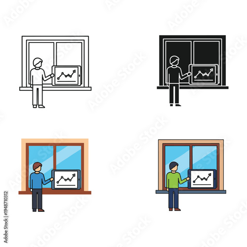 Set of computer vector icons illustration