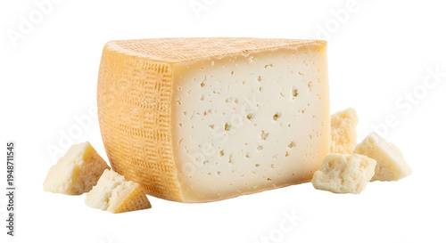 Block of Cheese with Crumbs and Rind.