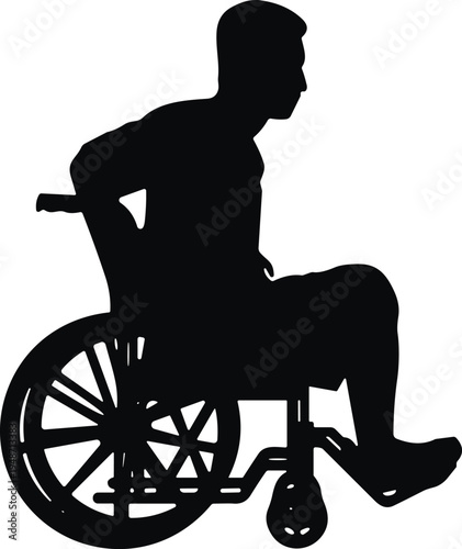 Wheelchair silhouette illustration, accessibility vector, disability clipart, mobility design, inclusivity motif, support icon, health symbol, assistive graphic, concept art