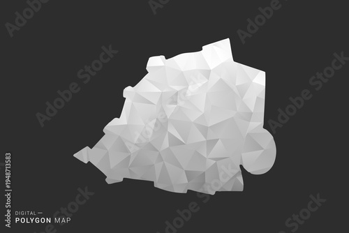 Holy See Map - Polygon style vector illustration in black, gray and white low poly geometric design, minimal silhouette, isolated for infographic.
