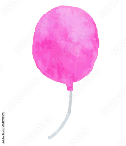 ピンクの風船のイラスト｜バルーン パーティー お祝い 誕生日 水彩風
