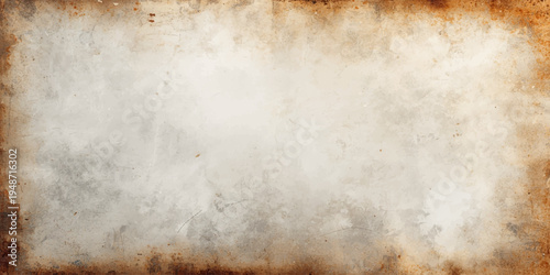 A blank antique parchment page featuring a stained brown grunge texture and aged sepia pattern for a vintage retro wallpaper design