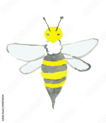 ミツバチのイラスト｜蜂 昆虫 自然 はちみつ 水彩風