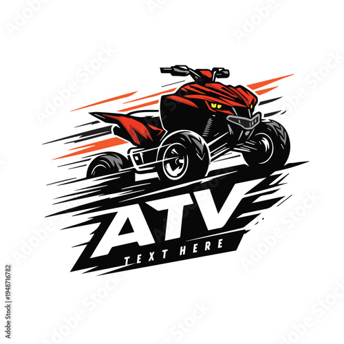 Red ATV design illustration