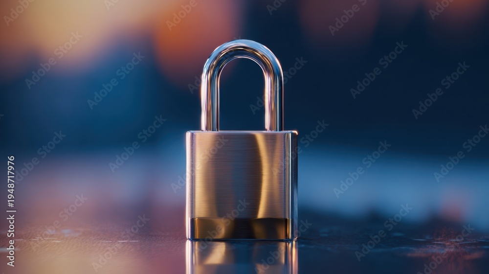 custom made wallpaper toronto digitalThe Padlock Shining on a Reflective Surface with Bokeh Background at Dusk