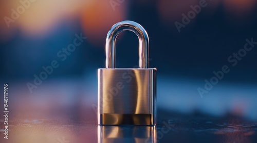 Wallpaper Mural The Padlock Shining on a Reflective Surface with Bokeh Background at Dusk Torontodigital.ca
