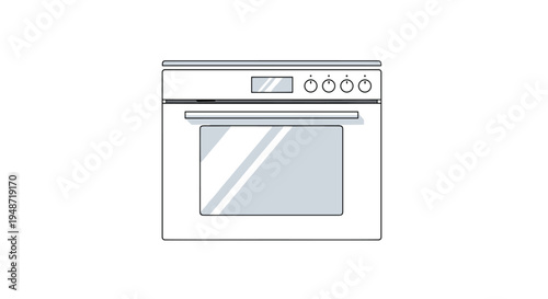 Modern white electric oven with a glass door and control knobs on the front panel shown from a straight perspective on a white background.