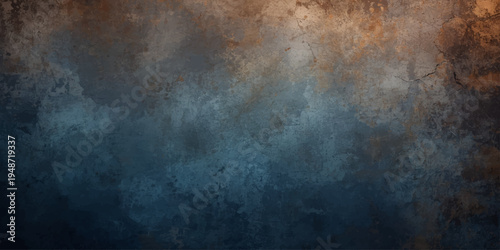 Dark grunge metal texture with rusty aged paint and a smoky black fog backdrop creating a vintage dirty wall pattern under a stormy night sky