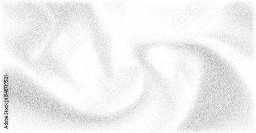 Elegant silver vector background with abstract noise wave and soft white silk flow. Ethereal gray mist texture with film grain, grit, and subtle dither effect for lo-fi hazy atmosphere design.