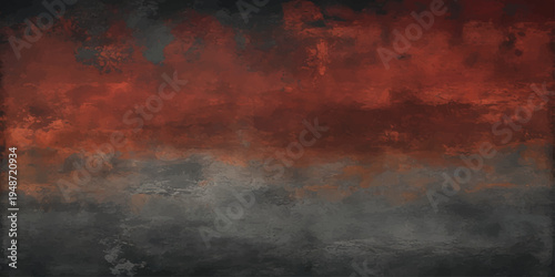 A dark storm cloudscape blends an old grunge texture background with abstract smoke and orange sunset light for a moody nature backdrop