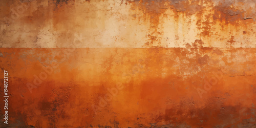 Weathered vintage brown rust texture on a grungy aged metal plate surface with a rough antique pattern and old dirty paint design for a weathered backdrop