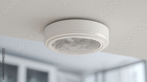 Wallpaper Mural The Smoke Detector Mounted on a White Ceiling in a Bright Modern Living Room Torontodigital.ca