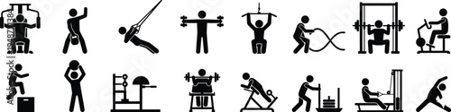 fitness and bodybuilding pictograms