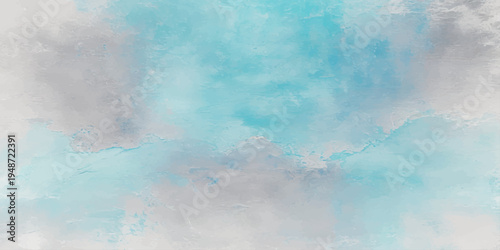 Abstract watercolor sky background featuring a dark blue grunge texture with white clouds and motion-filled smoke effects across a light stormy cloudscape