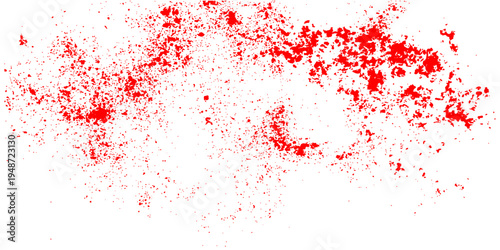 Red grunge background featuring a messy ink splat and watercolor paint splashes creates a dirty blood texture illustration for a decorative wallpaper backdrop