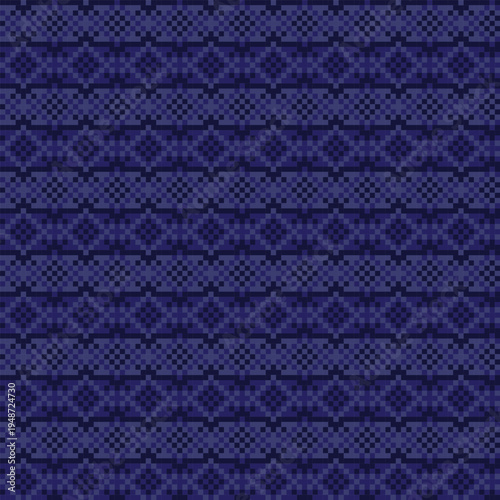 Knitwear Pattern Design Indigo Blue Geometric Textile Fabric Print