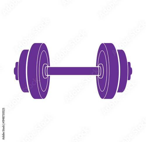 purple dumbbell weightlifting equipment for exercise and fitness training