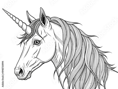 Detail Unicorn sketch drawing vector