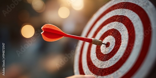 Dart Hitting Target in Outdoor Setting for Strategic Business Success