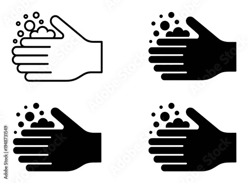 Of Hands Washing with Soap and Bubbles