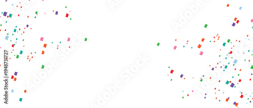 Vector Colorful confetti pieces flying on white background for celebration