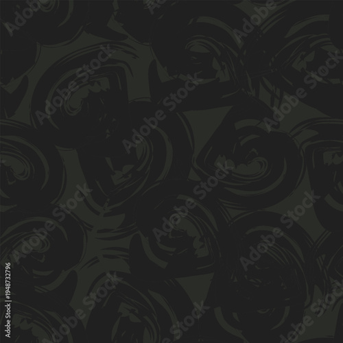 Brushstroke Pattern Dark Green Design For Fashion Textiles And Homeware Modern Artistic Swirls Elegant Backdrop Surface Design Dark Aesthetic