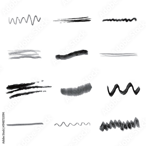 線　墨　黒　セット