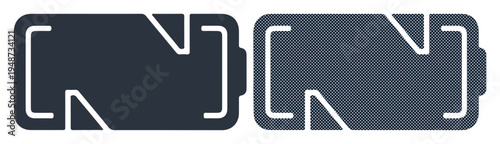 Two battery icons, one full, one low, symbolizing power and energy levels