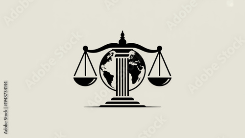 Justice globe scale balance law earth equality fairness symbol