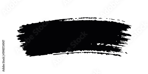 Black brush stroke on white background 1