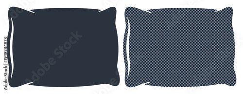 Two soft, dark blue pillows side by side, offering comfort and rest.
