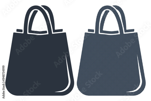 Two stylish tote bags side by side against a clean background