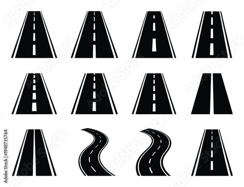 Collection of Stylized Road and Highway