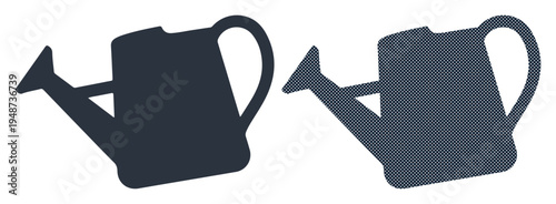 Simple icons of watering cans, representing gardening and plant care.