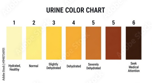 Urine Color Chart - Hydration Levels and Health Indicators.
