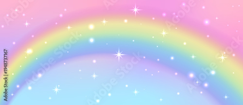 Cute and whimsical background featuring clouds, stars, and sparkles. Dream pink glitter effect for magical, unicorn, and fairy scenes.