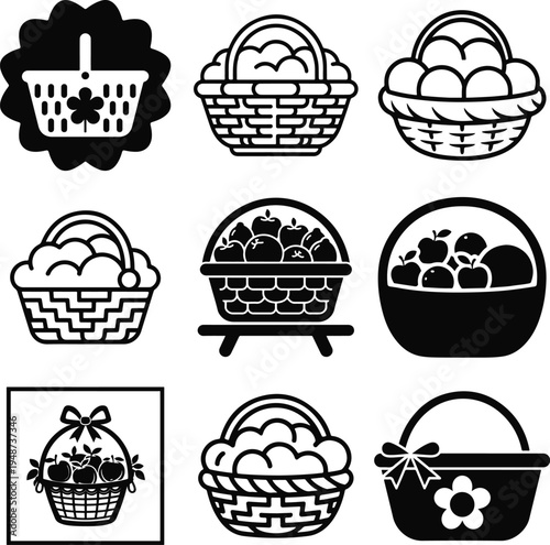 Minimalist Basket Vector Artwork