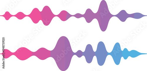 Colorful sound wave silhouette illustration, audio waveform gradient design, music signal artwork concept, voice frequency scene vector, cad drawing flat vector illustration