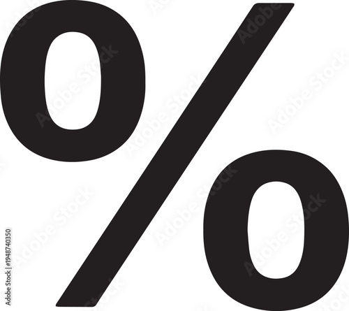 Art & Illustration, Percentage Symbol Icon for Sales Discount and Financial Interest Rates
