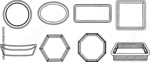 Assorted shapes and sizes of metal trays and containers Vector