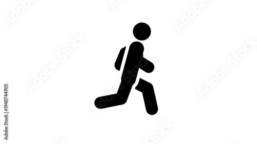 Animated Running Man Pictogram Seamless Loop Cardio Fitness Exercise