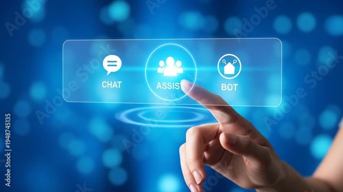 Hand Interacting with Virtual Interface Buttons.