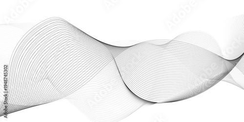 gray wave curve lines banner background design. Digital frequency track equalizer. Stylized line art background. modern soft luxury texture with smooth and clean vector subtle background illustration