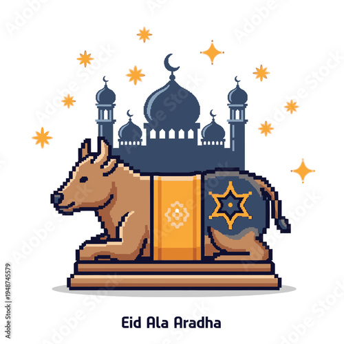 Brown Cow Sitting on Pedestal.