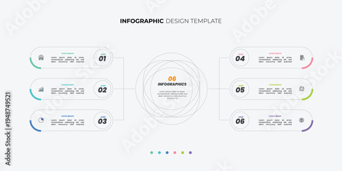 Business data visualization. timeline infographic icons designed for abstract background template. infographic business presentation template with 6 options.