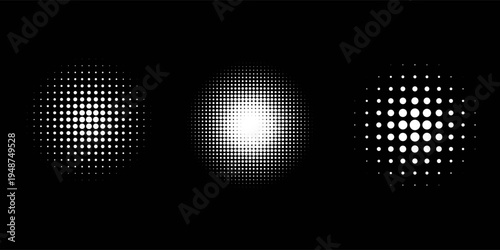 Halftone dots in circle form. round logo . vector dotted frame . design element