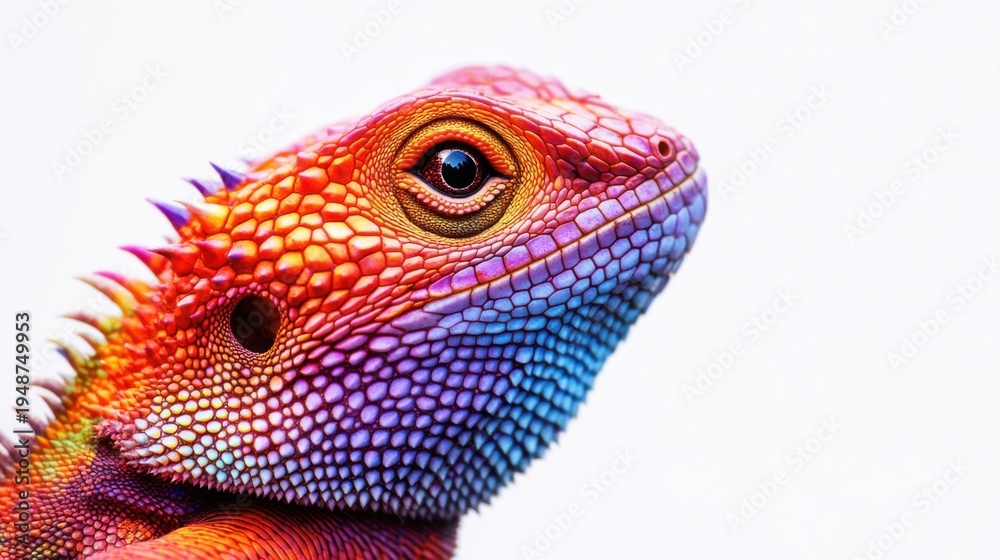 Fototapeta premium Vibrant Bearded Dragon Throat Pouch Detailed Closeup