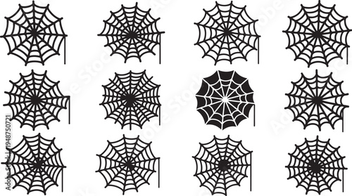 Collection of various spider web designs and patterns