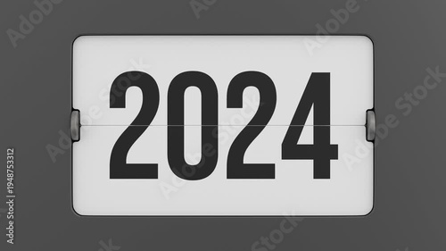 Flip scoreboard 2027 year. 3D render